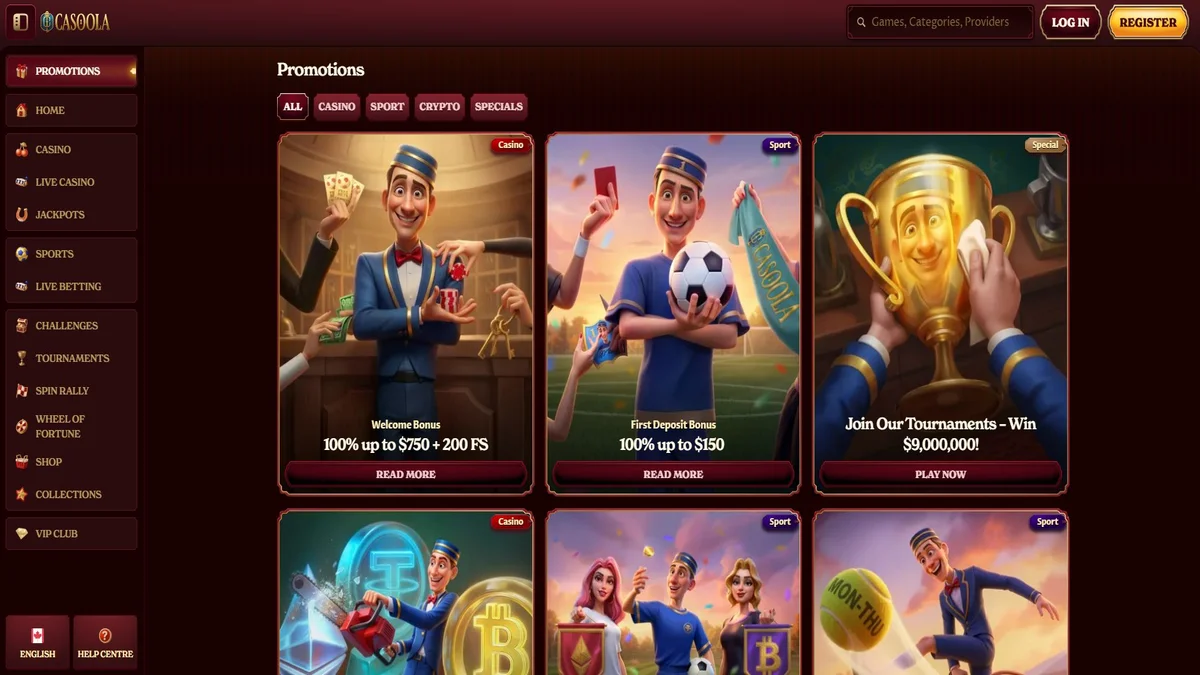 Casoola Casino welcome bonus and promotions